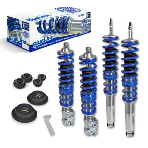 JOM BlueLine coilover-alustasarja + yläpäät Seat Toledo (1L2) / VW Golf (19E, 1G1, 1H1, 1E7), Jetta (165, 19E, 1G2, 1K2), Vento (1H2), 1983-2010