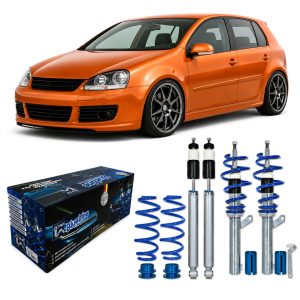 JOM BlueLine coilover-alustasarja VW Golf (1K1, 1K5) 2003-2009 (Maksimi akselimassa etu/taka: 1105 kg / 990 kg)