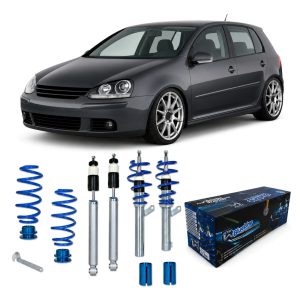 JOM BlueLine coilover-alustasarja VW Golf (1K1, 1K5) 2003-2009 (Maksimi akselimassa etu/taka: 1200 kg / 990 kg)