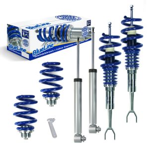 JOM BlueLine coilover-alustasarja Audi A6 (4F5) 2005-2011 (Maksimi akselimassa etu/taka: 1275 kg / 1240 kg)