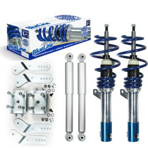 JOM BlueLine coilover-alustasarja VW Caddy (2CB, 2CJ, 2KB, 2KJ, 2CA, 2CH, 2KA, 2KH) 2004-2015 (Maksimi akselimassa etu/taka: 1200 kg / 1230 kg)