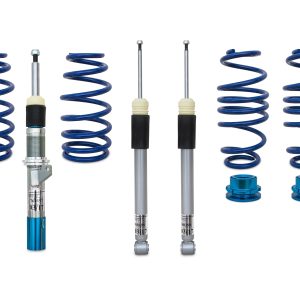 JOM BlueLine coilover-alustasarja Seat Leon (5F1, 5F5, 5F8) 2012-2020 (Maksimi akselimassa etu/taka: 1080 kg / 1060 kg. Sopii vain autoihin, joissa on jäykkä akseli takana.)