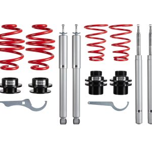 JOM RedLine coilover-alustasarja BMW 3-sarja (E30) 1982-1993, 316 / 316i / 318i / 320i / 323i / 325i / 324D / TD, 11.1982-01.1991 (Maksimi akselimassa etu/taka: 890 kg / 1030 kg. Sopii vain 51 mm etutolpalle.)