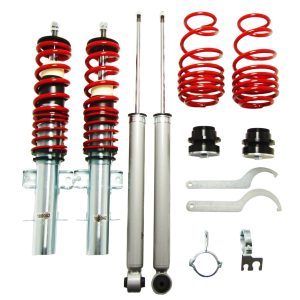JOM RedLine coilover-alustasarja Audi A1 (8X1, 8XK, 8XA, 8XF) / Seat Ibiza (6J5, 6P1) / Skoda Fabia (542, 545) / VW Polo (6C1, 6R1), 2006-2022