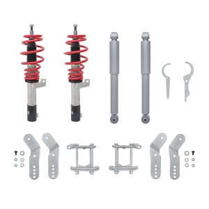 JOM RedLine coilover-alustasarja VW Caddy (2CB, 2CJ, 2KB, 2KJ, 2CA, 2CH, 2KA, 2KH) 2004-2015 (Maksimi akselimassa etu/taka: 1200 kg / 1230 kg)